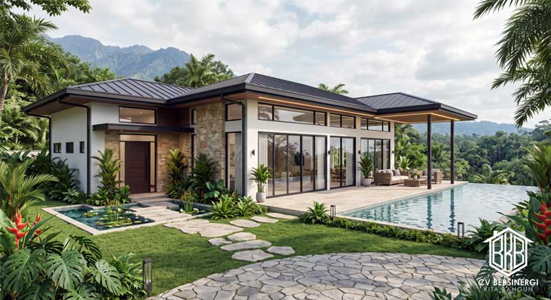 Desain Villa 1 Lantai