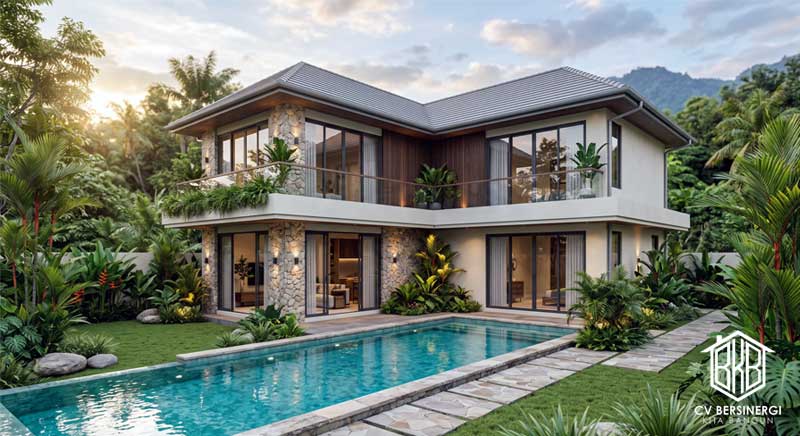 Desain Villa 2 Lantai