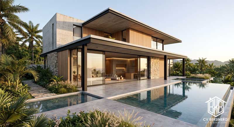 Desain Villa Minimalis Industrial