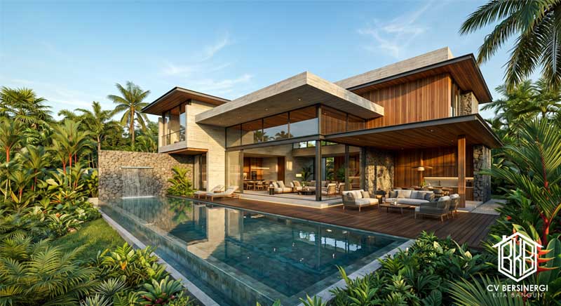 Desain Villa Modern Tropis